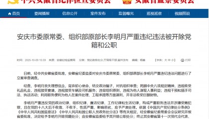 结交政治骗子，对抗组织审查，李明月被“双开”