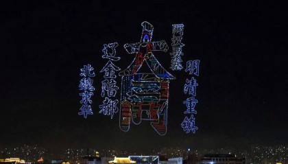 大同古城8000架无人机升空上演科技光影盛宴