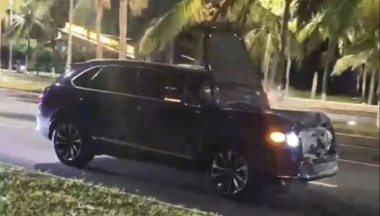 海口一宾利车肇事逃逸，警车一路追踪喊话“停车”！警方通报：孙某某（男，56岁）刑拘！