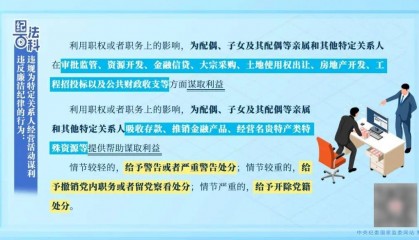 【纪法百科】违反廉洁纪律的行为：违规为特定关系人经营活动谋利