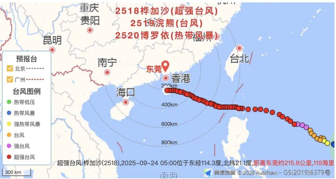 超强台风“桦加沙”正持续逼近！东莞局部风力已达10级！请大家做好防御！