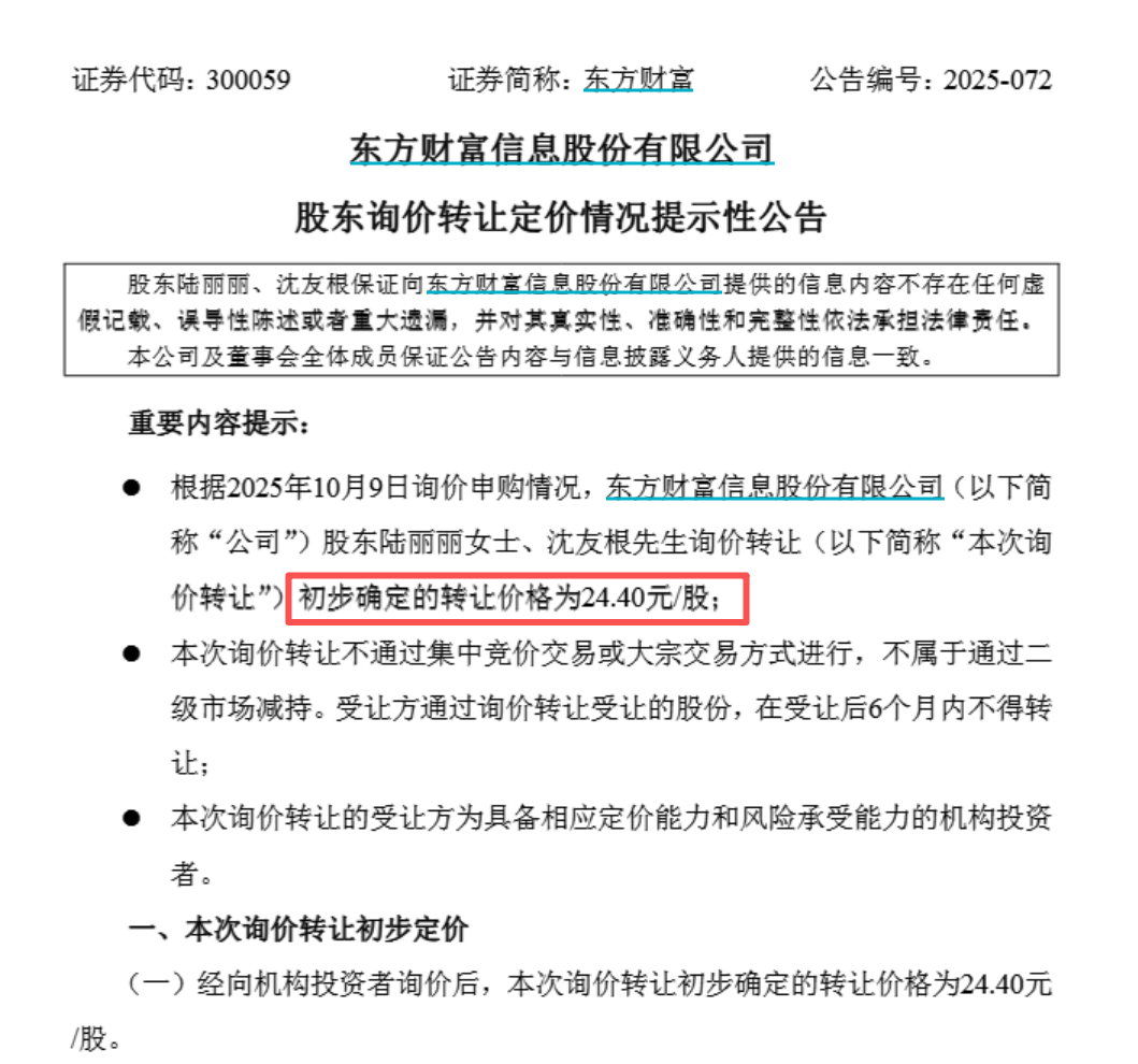 58亿元，东方财富实控人亲属再次转让，最新结果出炉！